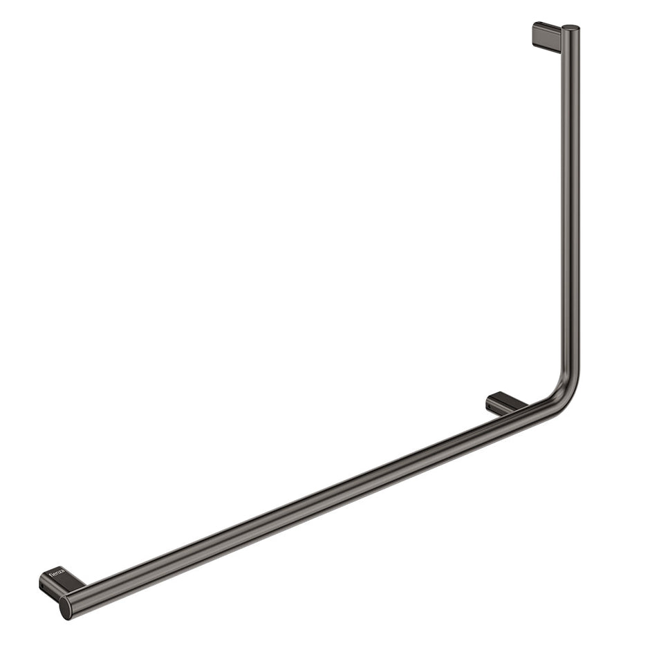 Independent Living, 90 Degree Care Slimline Left-Hand Grab Rail in Gun Metal