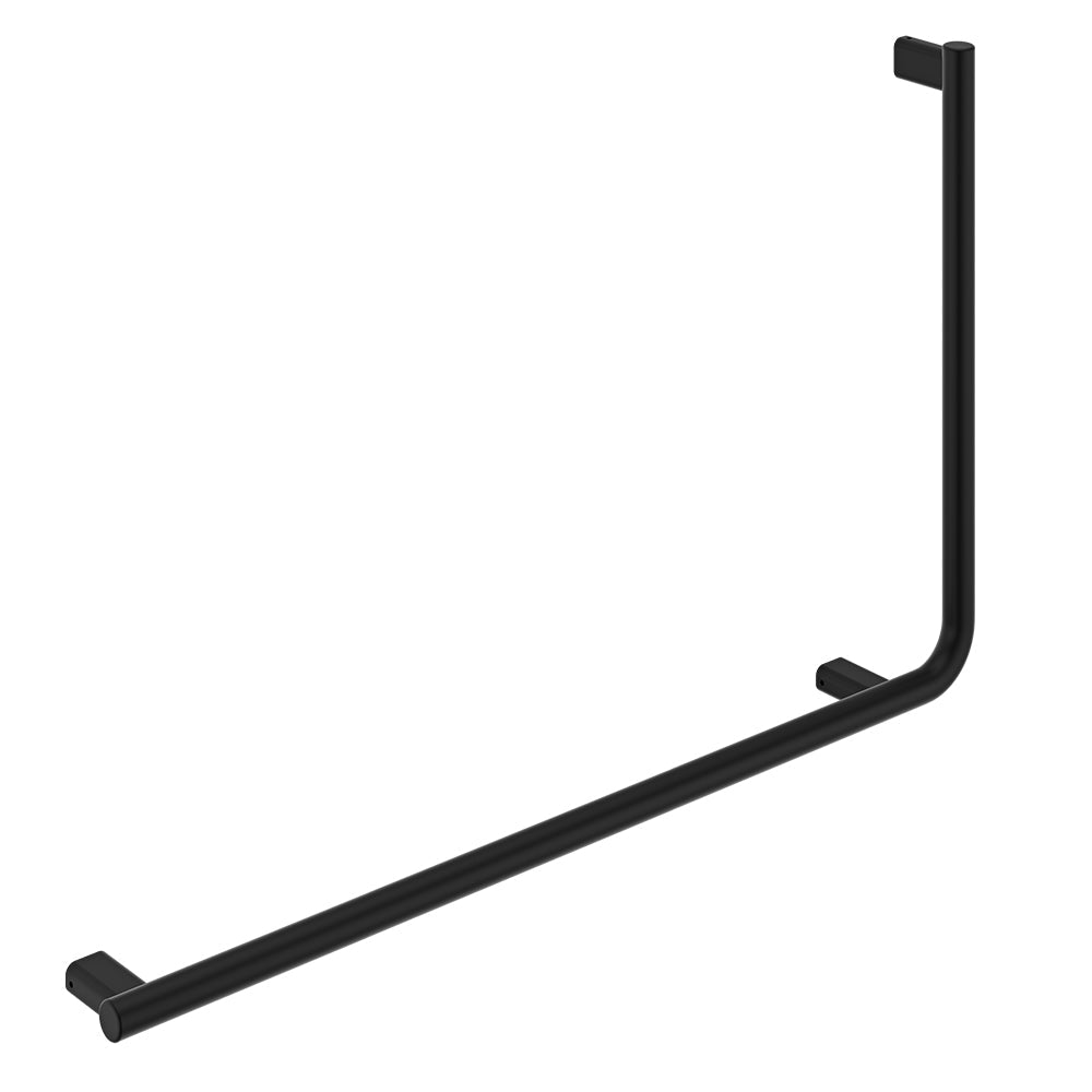 Independent Living, 90 Degree Care Slimline Left-Hand Grab Rail in Matte Black