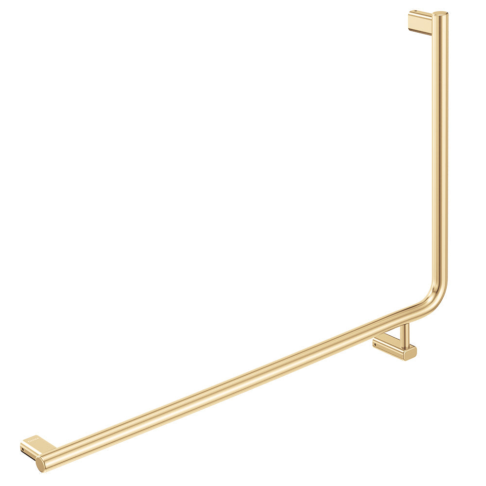 90 Degree Care Slimline Left-Hand Grab Rail in Urban Brass