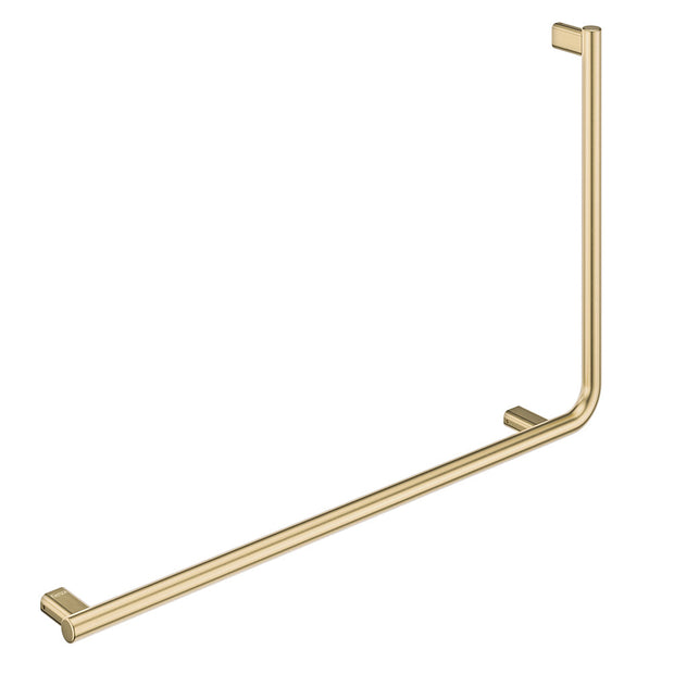 Independent Living, 90 Degree Care Slimline Left-Hand Grab Rail in Urban Brass