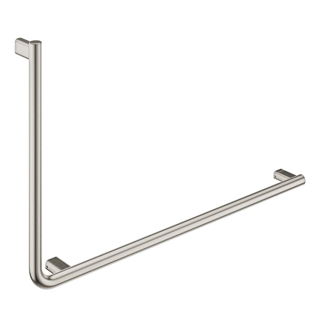 Independent Living, 90 Degree Care Slimline Right-Hand Grab Rail in Brushed Nickel