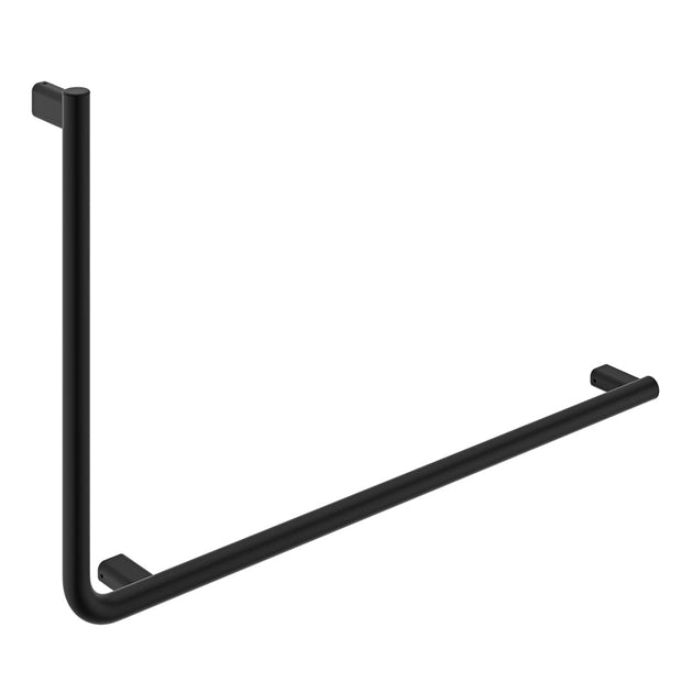 Independent Living, 90 Degree Care Slimline Right-Hand Grab Rail in Matte Black