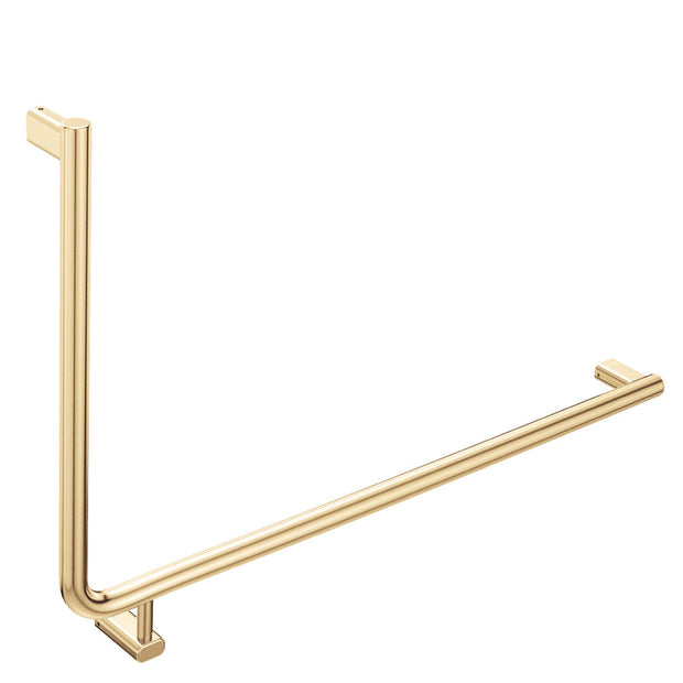 90 Degree Care Slimline Right-Hand Grab Rail in Urban Brass