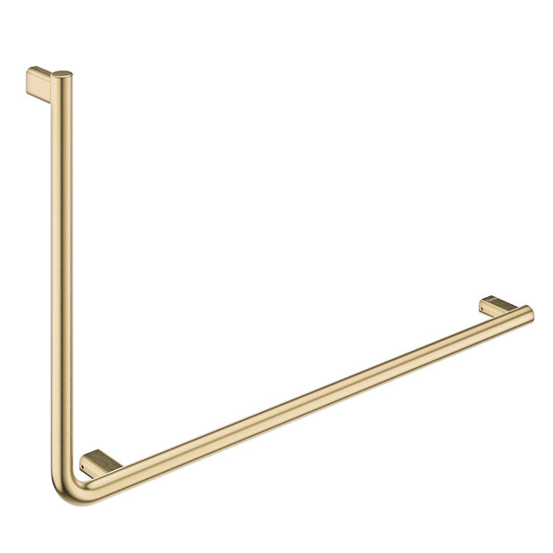 Independent Living, 90 Degree Care Slimline Right-Hand Grab Rail in Urban Brass