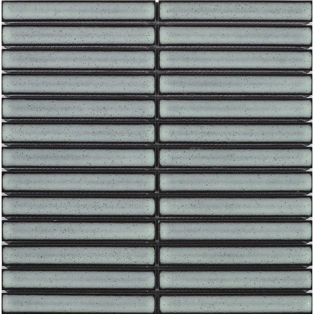 Finger Light Grey Gloss Concave Porcelain Mosaic tile