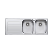 Flinders Double Bowl Topmount Sink With Drainer