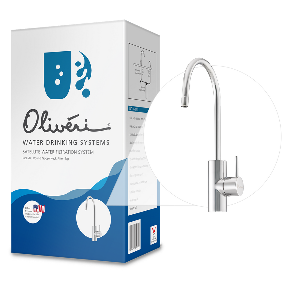 Satellite Water Filtration System with Round Goose Neck Filter Tap