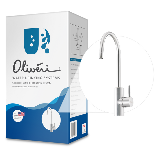 Satellite Water Filtration System with Round Goose Neck Filter Tap