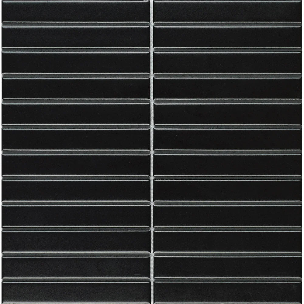 Finger Black Flat Porcelain Mosaic tile