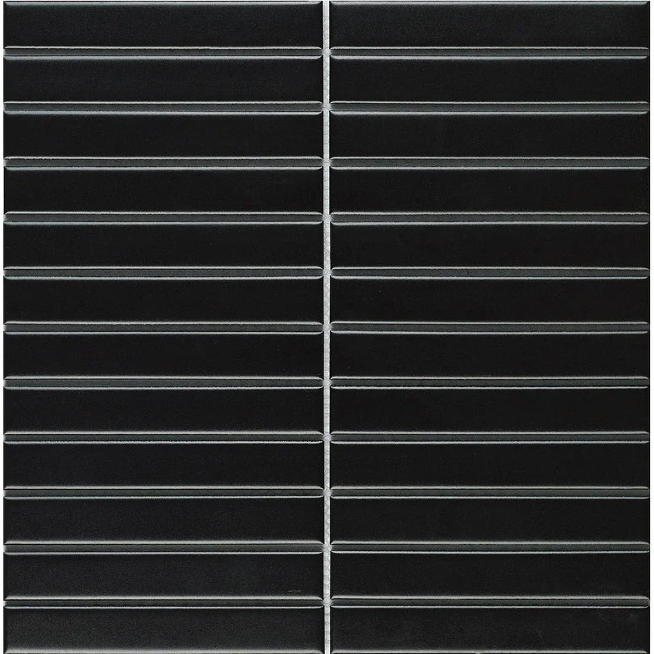 Finger Black Flat Porcelain Mosaic tile