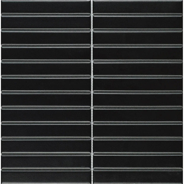 Finger Black Flat Porcelain Mosaic tile