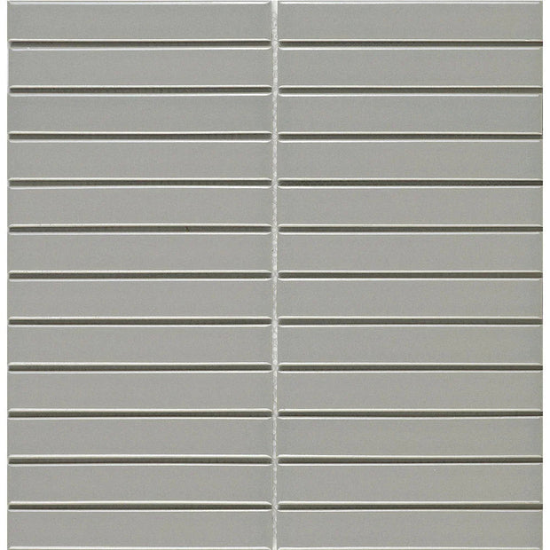 Finger Light Grey Gloss Flat Porcelain Mosaic tile