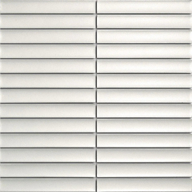 Finger White Matt Concave Porcelain Mosaic tile