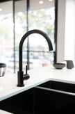 Round Gooseneck Kitchen Mixer Tap - Matte Black