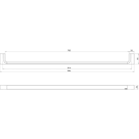 Phoenix Gloss Single Towel Rail 800mm in Brushed Bronze