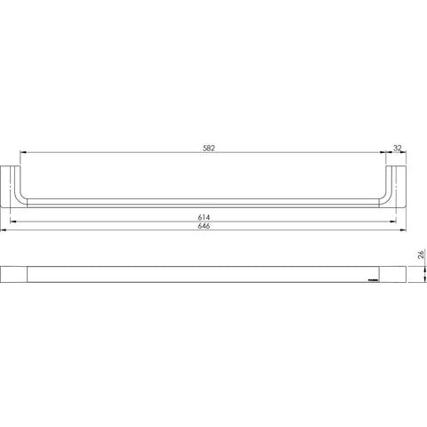 Phoenix Gloss Single Towel Rail 600mm in Brushed Bronze