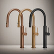 Gessi 316 Smooth Goose Neck Pull Out Spray Mixer in Matte Black view 2