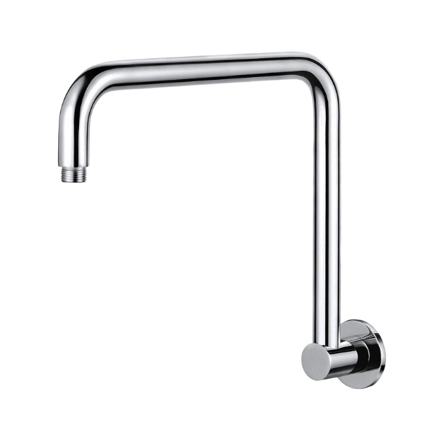 Round High Rise Shower Arm - brushed-chrome