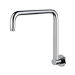 Round High Rise Shower Arm - brushed-chrome