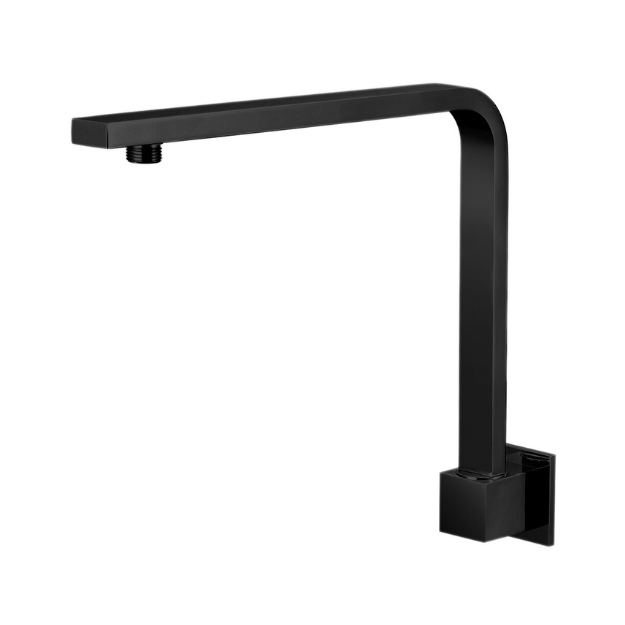 Square High Rise Shower Arm - matte-black