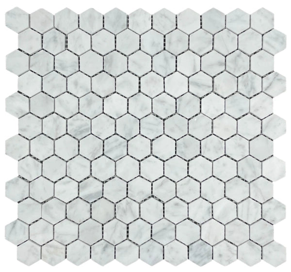 HEXAGONAL CARRARA HONED