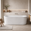 Havana Back To Wall Bathtub in Matt White