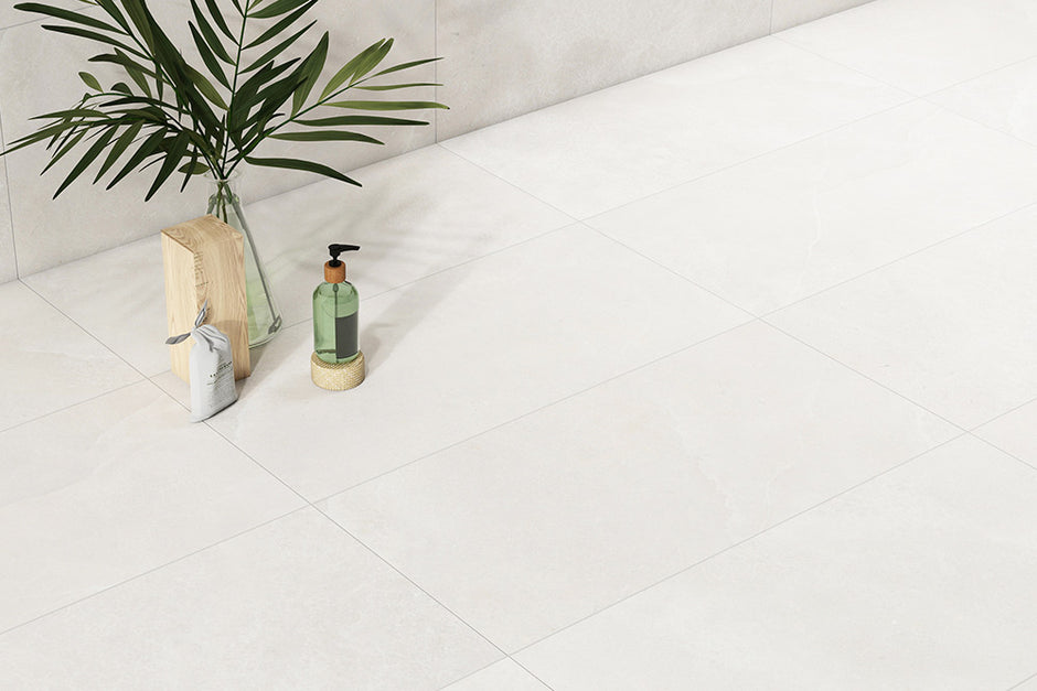 Skyline Horizon Stone Look Porcelain Tiles in a room setting