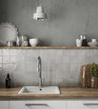 Iris Platinum Pearlescence Pearlescent Wall Tiles in a room setting