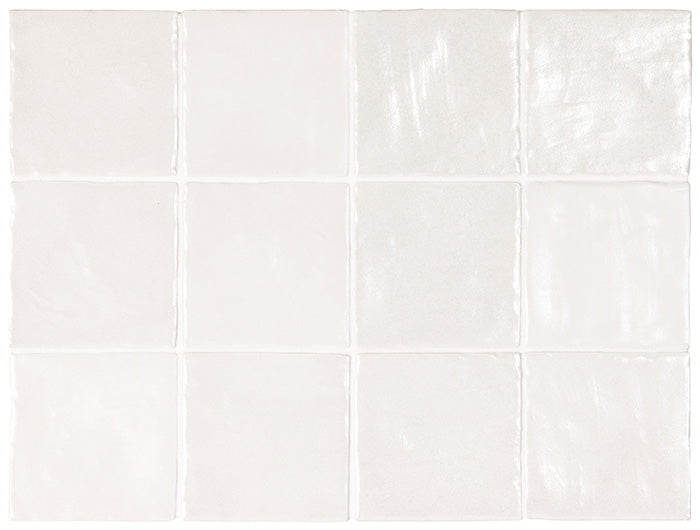 Iris White Pearlescent Wall Tiles in a room setting