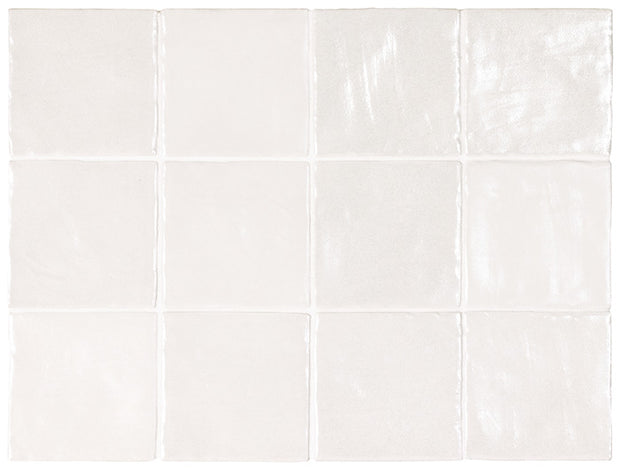 Iris White Pearlescent Wall Tiles in a room setting