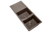 Navona Jazz D200 Double Bowl Granite Sink with Drainer 1160 x 500 x 210mm Concrete Grey