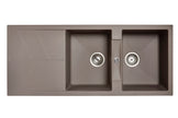 Navona Jazz D200 Double Bowl Granite Sink with Drainer 1160 x 500 x 210mm Concrete Grey