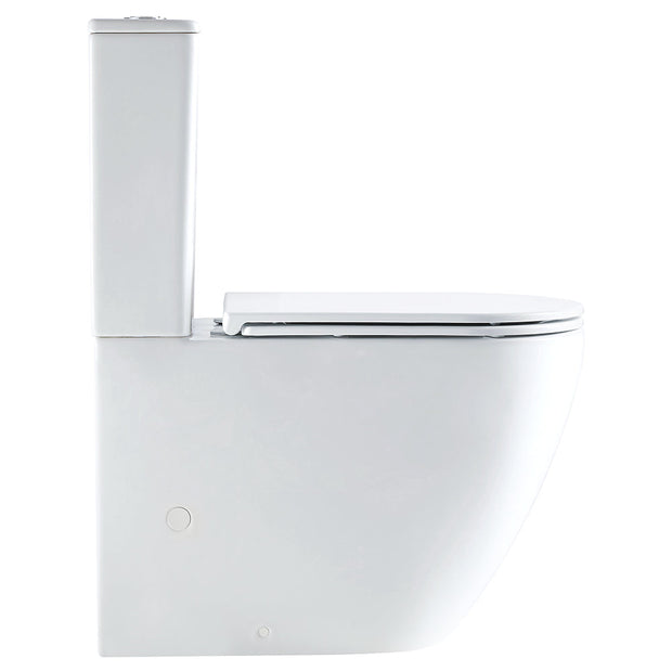 Koko Gloss Tornado Slim Cistern Back-to-Wall Toilet Suite, with Slim Seat