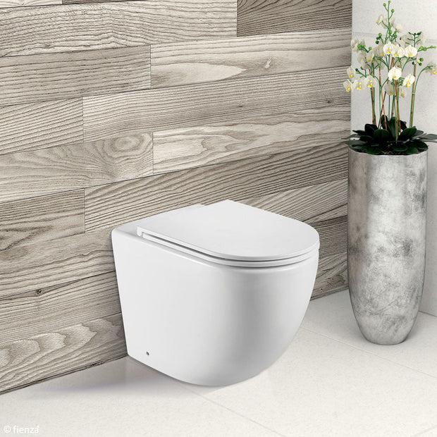 Koko Tornado Flush Wall-Faced Toilet Suite, Matte White with Slim Seat