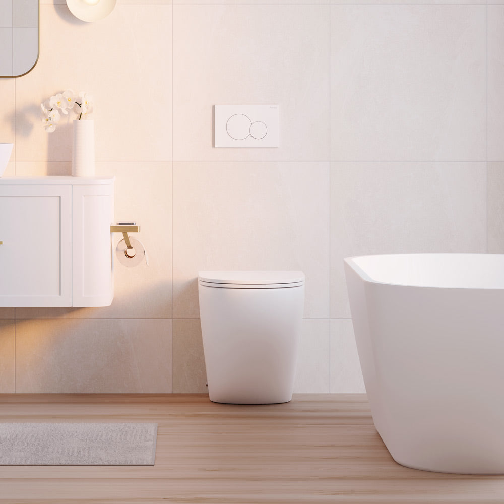 Koko Tornado Flush Wall-Faced Toilet Suite, Gloss White