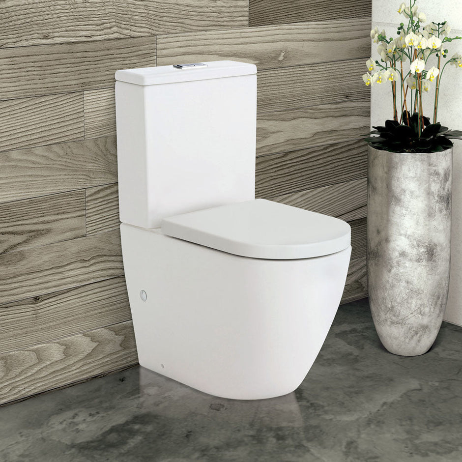 Fienza Koko Tornado Back-to-Wall Toilet Suite, Matte White