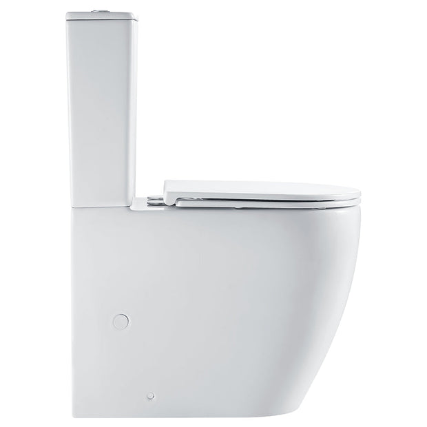 Alix Slim Cistern Back-to-Wall Toilet Suite, Gloss White with Slim Seat