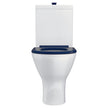 Delta Care Back-to-Wall Toilet Suite, Gloss White with Blue Seat