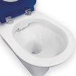 Delta Care Back-to-Wall Toilet Suite, Gloss White with Blue Seat