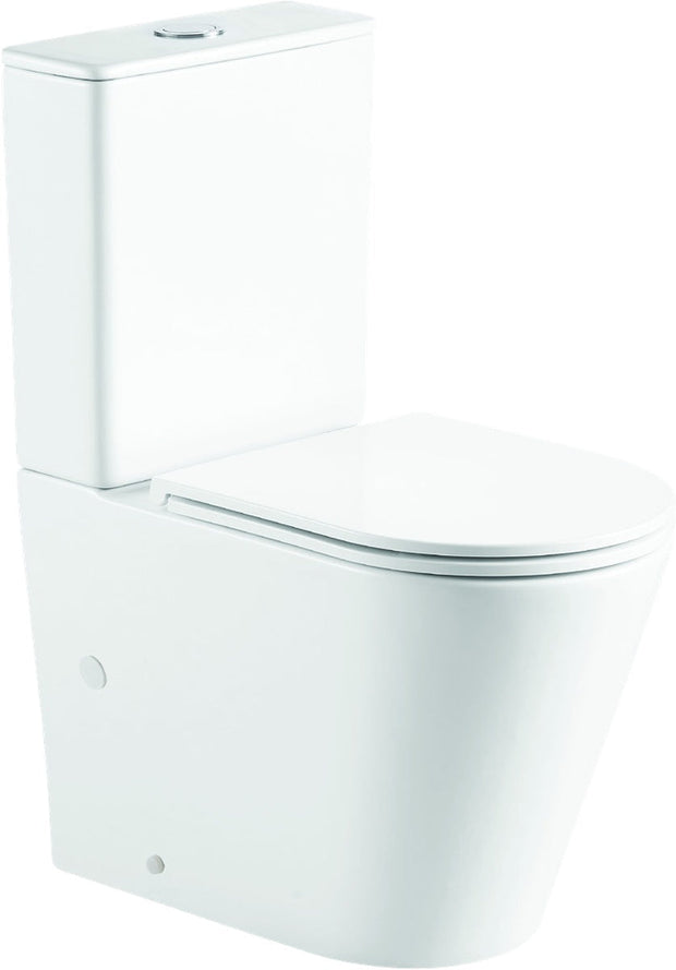 Isabella Slim Cistern Back-to-Wall Toilet Suite, Gloss White with Slim Seat