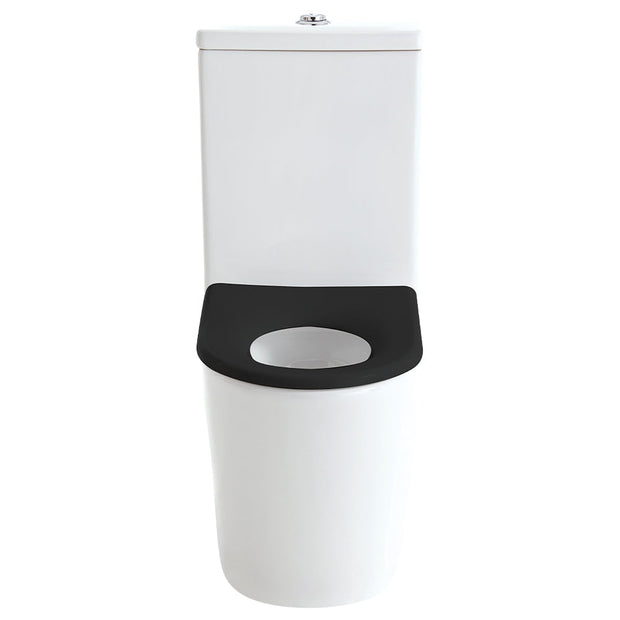 Isabella Junior Tornado Flush Back-to-Wall Toilet Suite, Black Seat with Anti-Vandal Kit