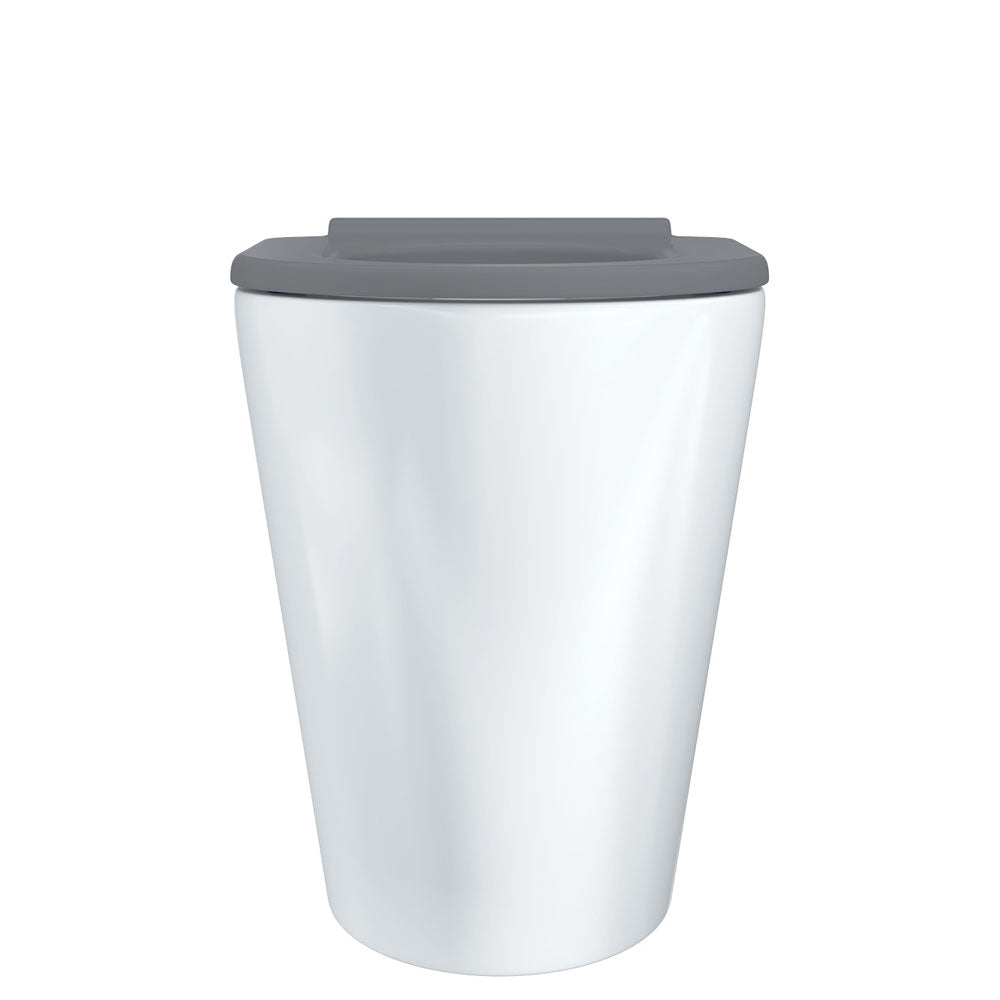 Isabella Care Wall-Faced Toilet Suite, Gloss White with Grey Seat
