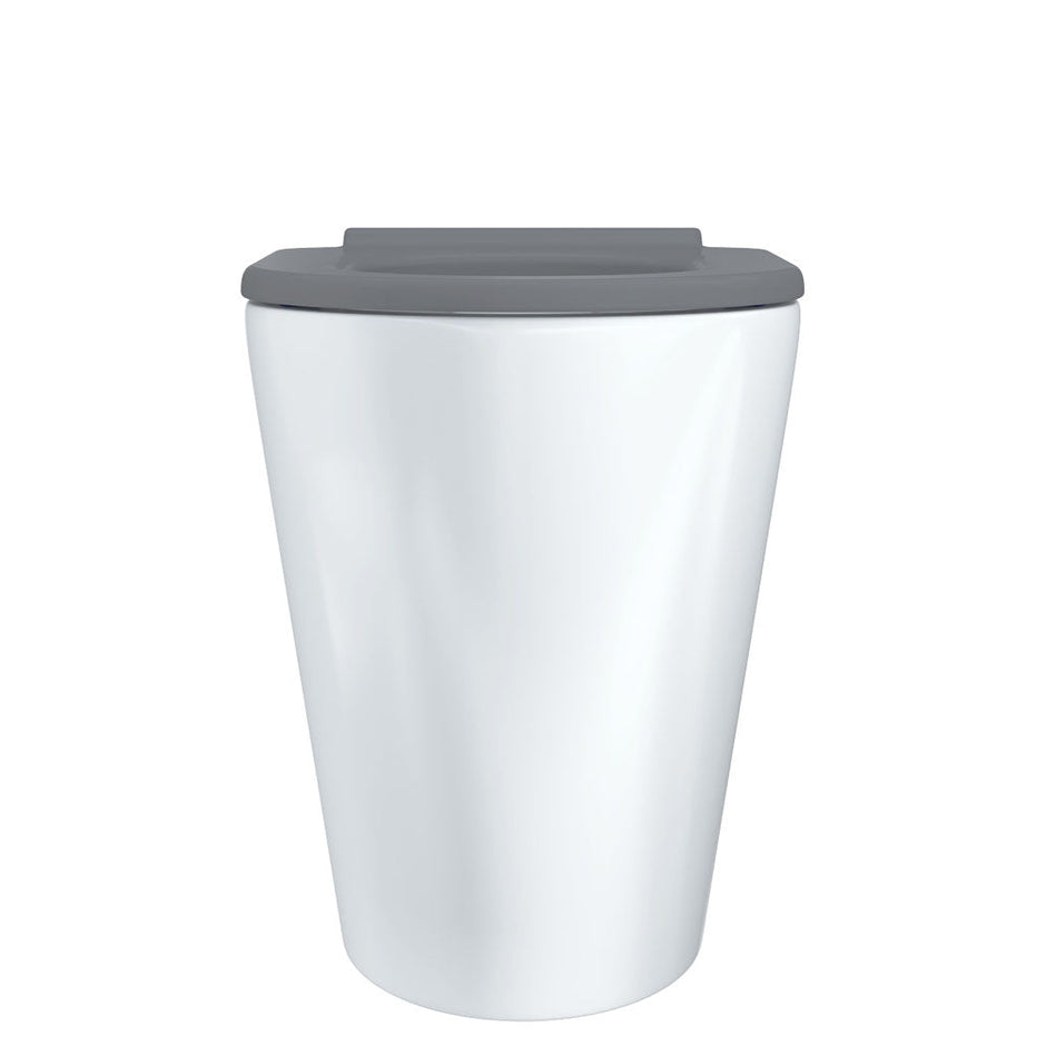 Isabella Care Wall-Faced Toilet Suite, Gloss White with Grey Seat