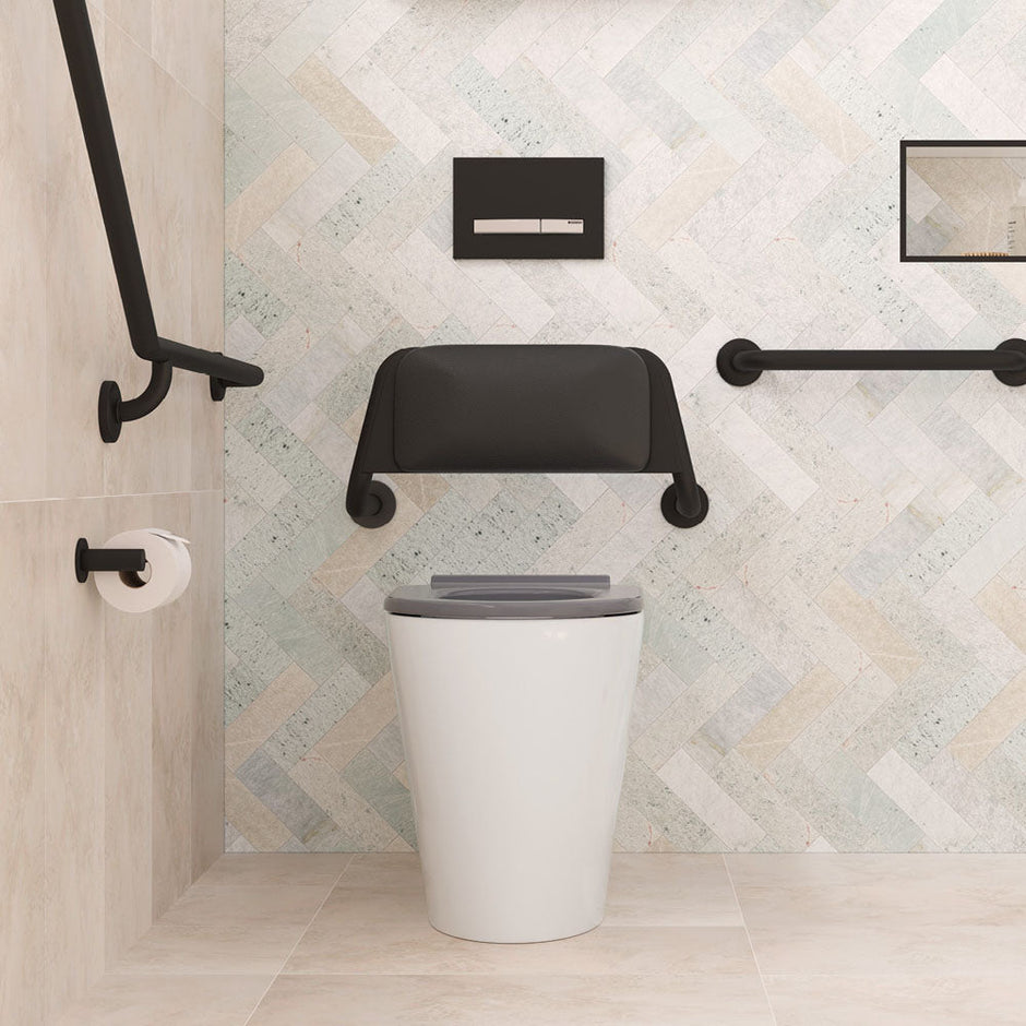 Isabella Care Wall-Faced Toilet Suite, Gloss White with Grey Seat