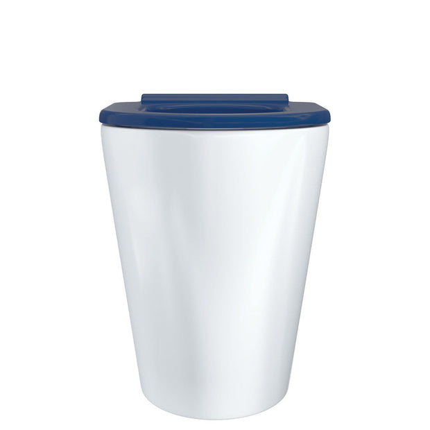 Isabella Care Wall-Faced Toilet Suite, Gloss White with Blue Seat