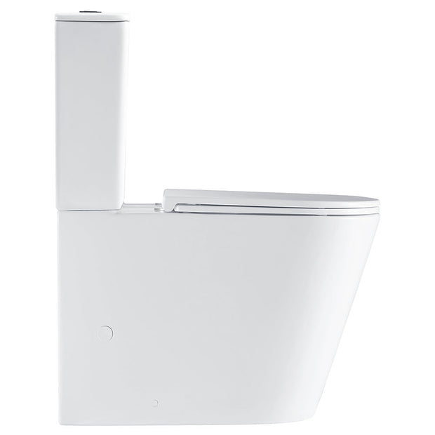 Kaya Tornado Flush Slim Cistern Back-to-Wall Toilet Suite, Gloss White with Slim Seat