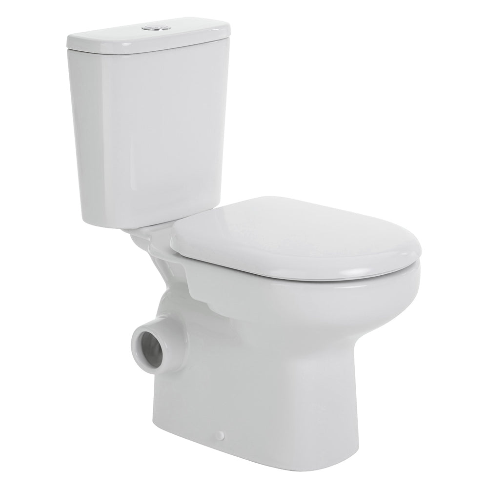 Petra Close-Coupled Toilet Suite, Left Skew Trap, Gloss White