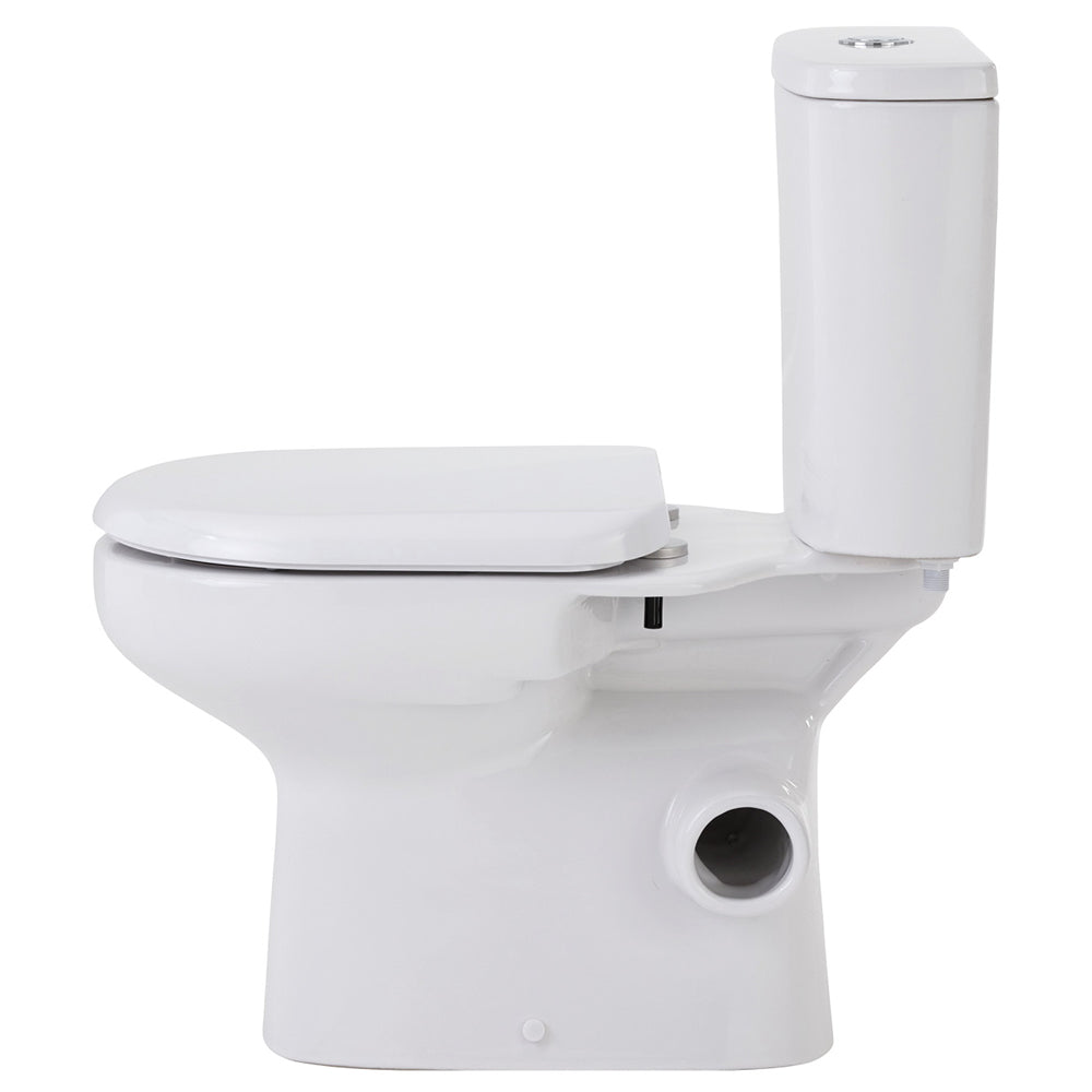 Petra Close-Coupled Toilet Suite, Right Skew Trap, Gloss White