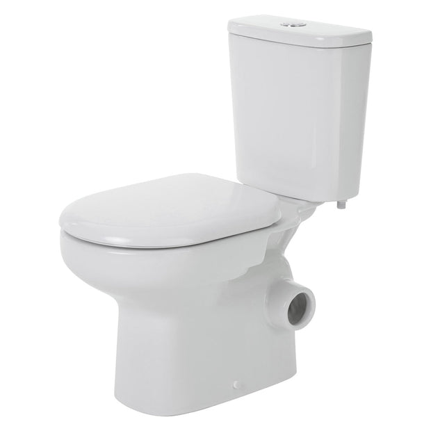 Petra Close-Coupled Toilet Suite, Right Skew Trap, Gloss White with Slim Seat