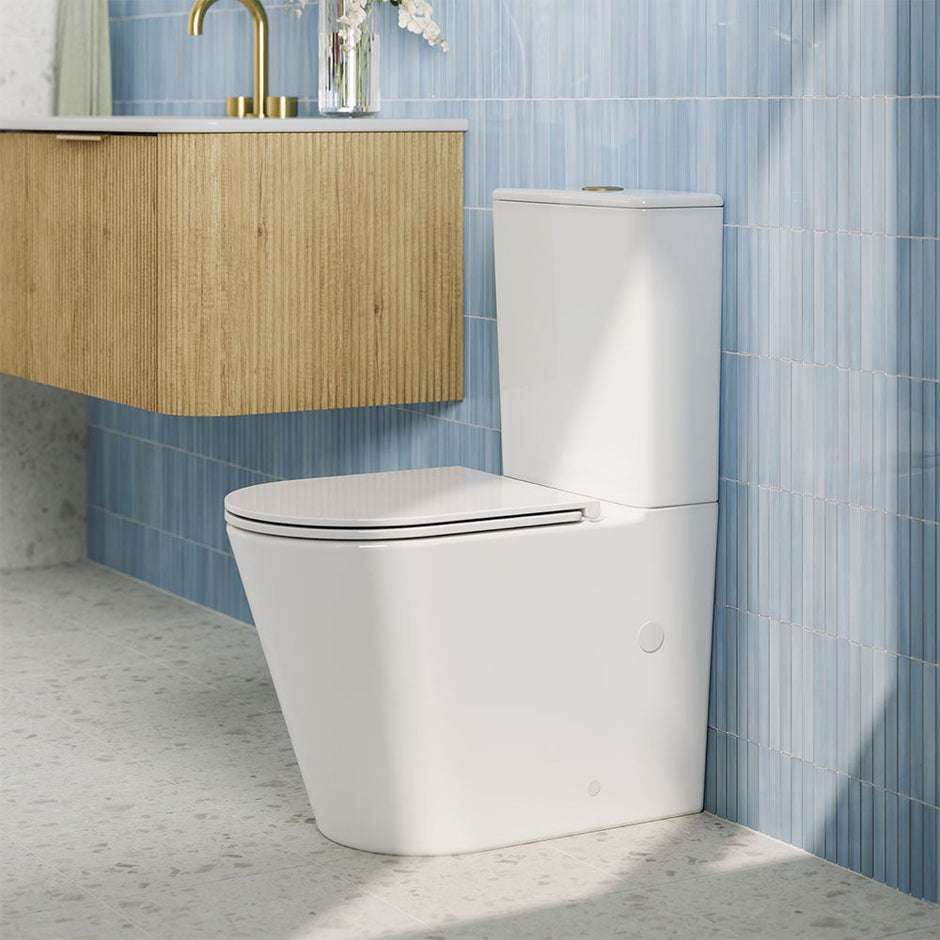 Tono Tornado Flush Slim Cistern Back-to-Wall Toilet Suite, Gloss White with Slim Seat